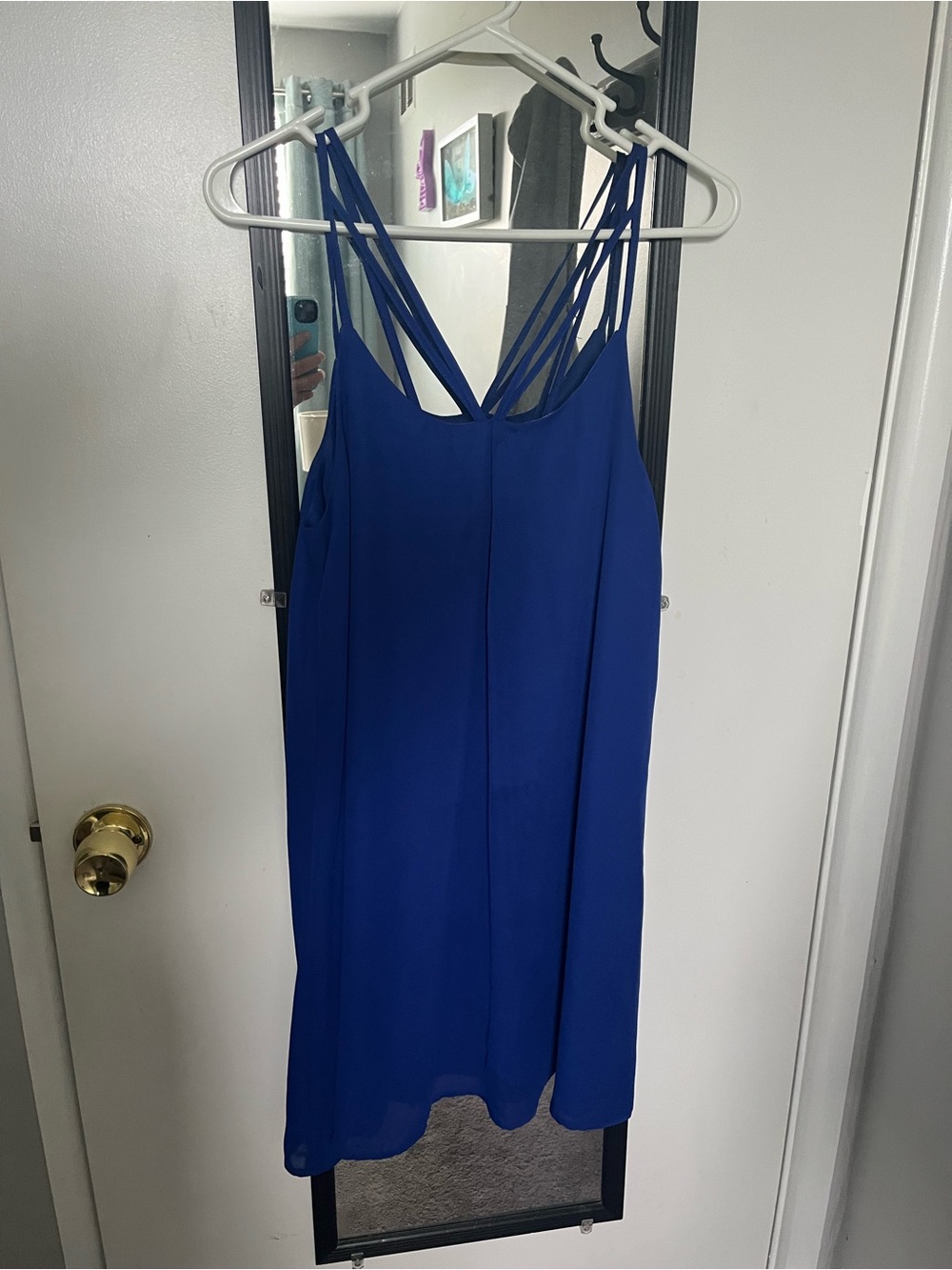 Blue Strappy Slip Dress - Women's Dress